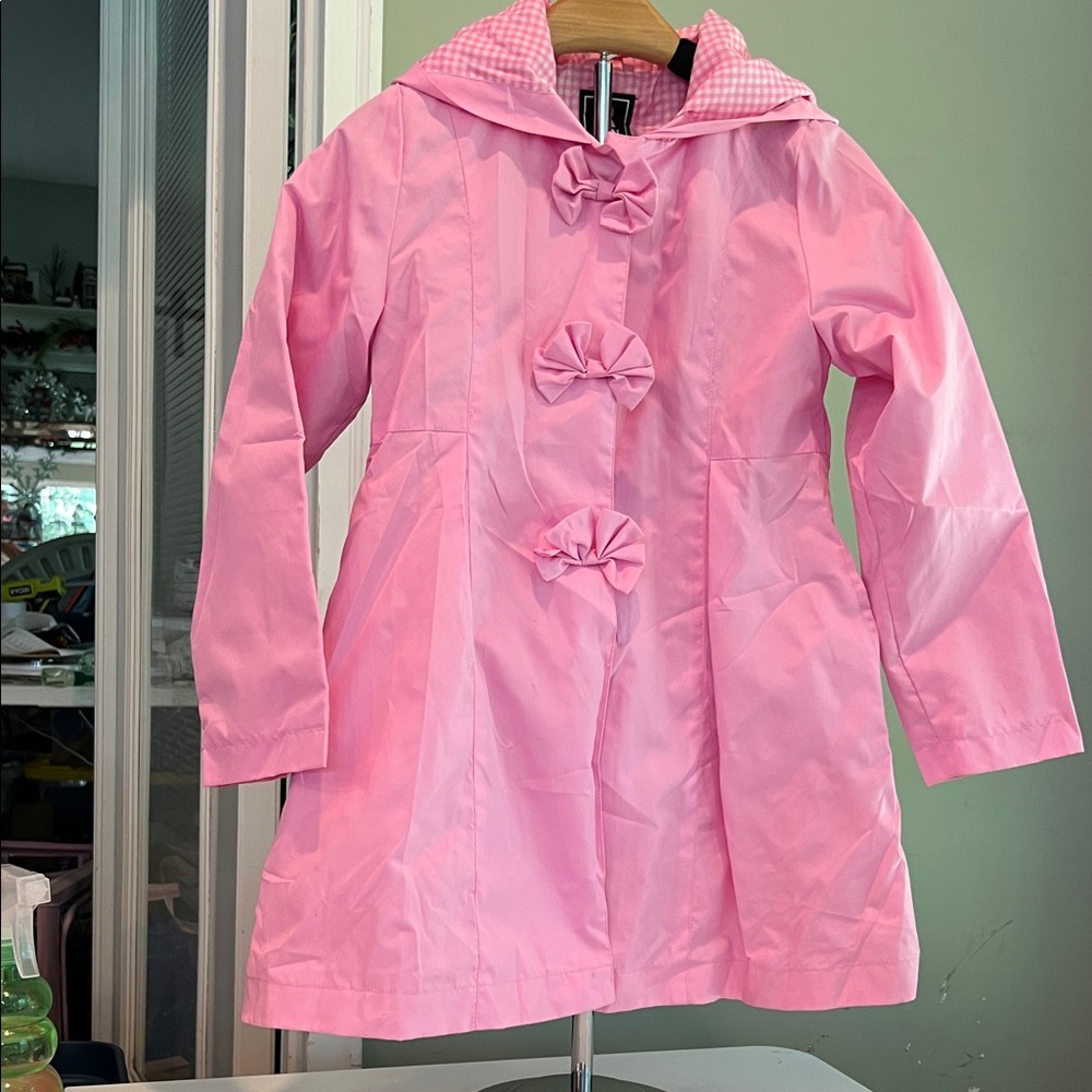Charming Pink Kids Raincoat with Bow Details